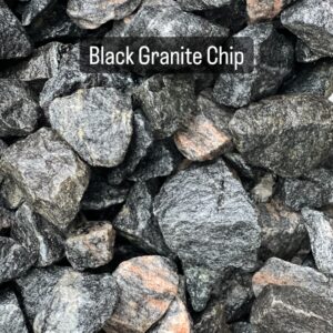 3/4 inch - 1/2 inch Black Granite