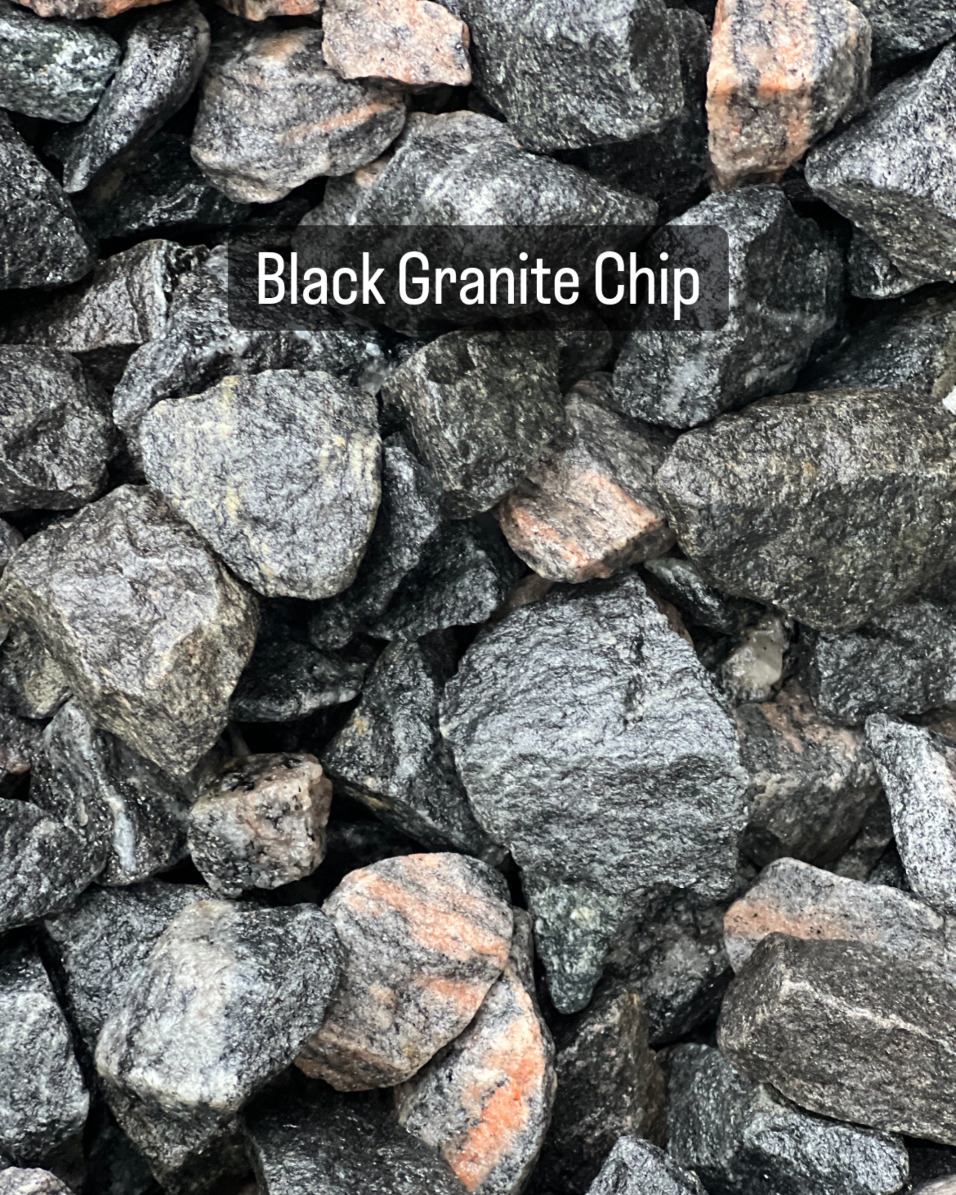 3/4 inch - 1/2 inch Black Granite